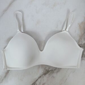 Sophie B by Rene Rofe White Lightly Lined Wireless Wirefree Bra Bralette, Sz 36C